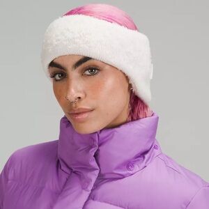 Lululemon Womens Ombre Knit Textured Ear Warmer White/White Opal